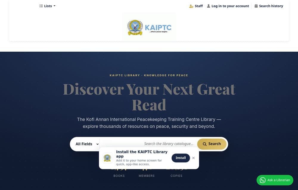 KAIPTC Library — Koha OPAC